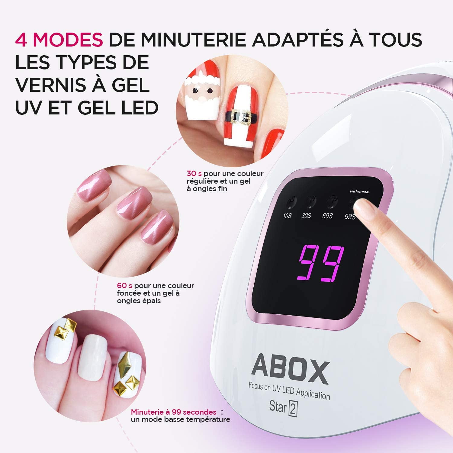 Abox 72w Uv Led Nail Lamp Nail Dryer With 4 Timer Setting Dual Light Source Nail Light Smart Automatic Sensor Gel Polish Nail Curing Lamp Walmart Com