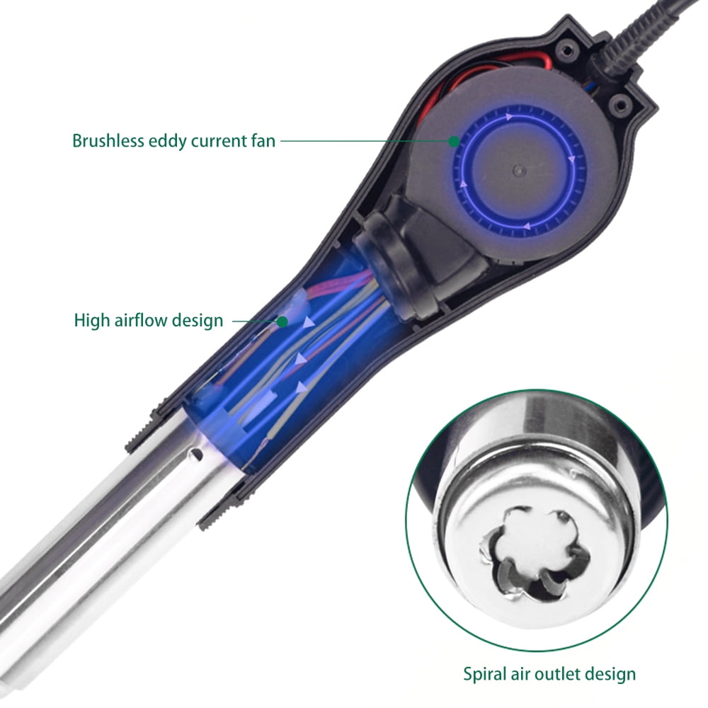 8586 Soldering Station 2 In 1 Digital ESD Hot Air Blower Heat Gun Welding Solder Iron SMD Desoldering Rework Station Tool (110V US plug)