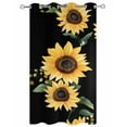 thumbnail image 2 of nqOlkjepod Outdoor Curtains for Patio Waterproof, Yellow Sunflower Outdoor Privacy Panels Grommet, Summer Floral Farmhouse Black Blackout Outside Curtains for Porch/Cabana/Pergola 54"x84", 1 Panel, 2 of 8