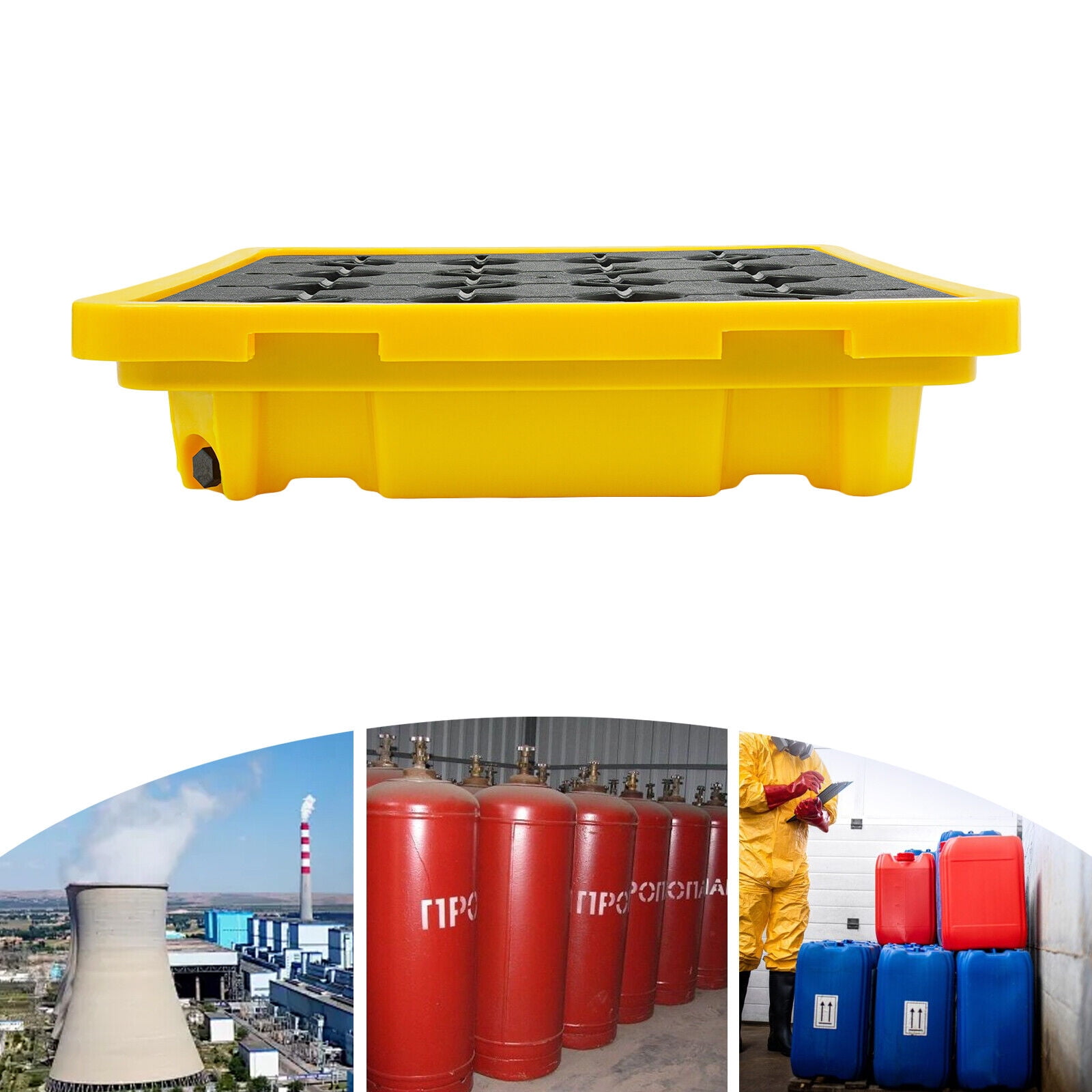 43L industrial HDPE Spill Containment Pallet Strong Load-bearing 1T 67*67*15cm For Various Industrial Parks, Warehouses, Aquaculture Water Storage
