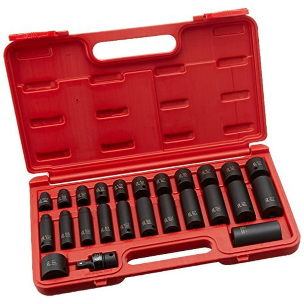 Sunex 3325 3/8Inch Drive SAE Master Impact Socket Set., Standard/Deep