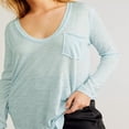thumbnail image 3 of Women‘s Causal T-Shirt V Neck Long Sleeve Loose Fit Tops Solid Color Blouse Basic Tees, 3 of 5