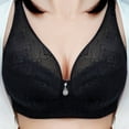 thumbnail image 2 of Wireless Bras for Women Plus Size V Neck Full Coverage Lace Minimizer No Underwire Push Up Seamless Comfortable Bra,Black,48 B, 2 of 5