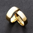 thumbnail image 4 of 6mm/8mm Width 18K Gold Plating AAA Bands Men Womens Stainless Steel Couple Rings, 4 of 7