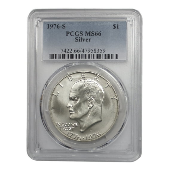 1976 Silver Bicentennial Eisenhower Dollar PCGS MS66 Graded Coin