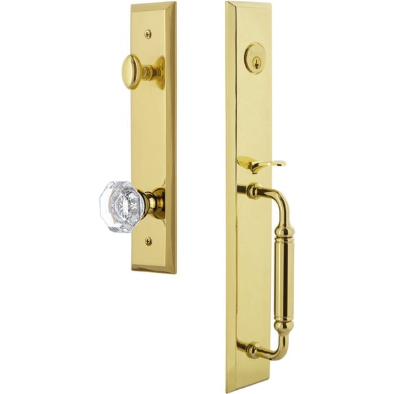 Grandeur 849400 Fifth Avenue Solid Brass Rose Dummy "C" Grip Handleset - Brass