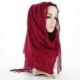 thumbnail image 3 of Awdenio Fashion Warps Scarves Lightweight Women Muslim Islamic Tassel Lace Hollow Long Hijab Scarf Shawl Wrap Stole, 3 of 3