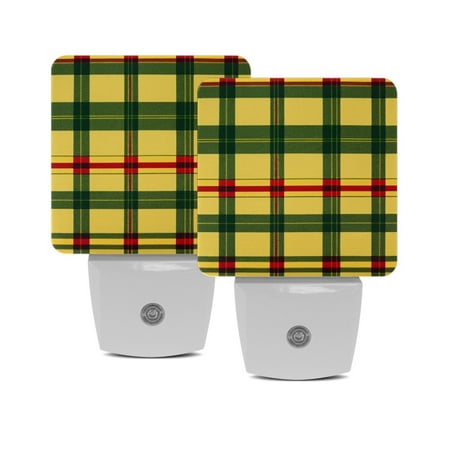 

LED Night Light Lamp with Smart Sensor Dusk to Dawn Sensor 2-Pack for Bedroom Bathroom Hallway White 0.5W Plug-in Yellow Green Red Vintage Plaid