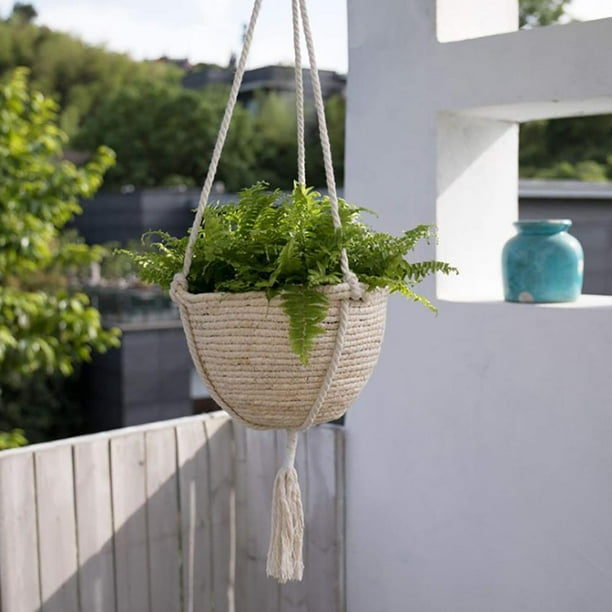 Decoración Pared Colgador De Plantas De Cuerda Trenzada De
