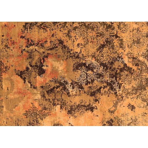 Ahgly Company Indoor Rectangle Oriental Orange Industrial Area Rugs, 8' x 12'