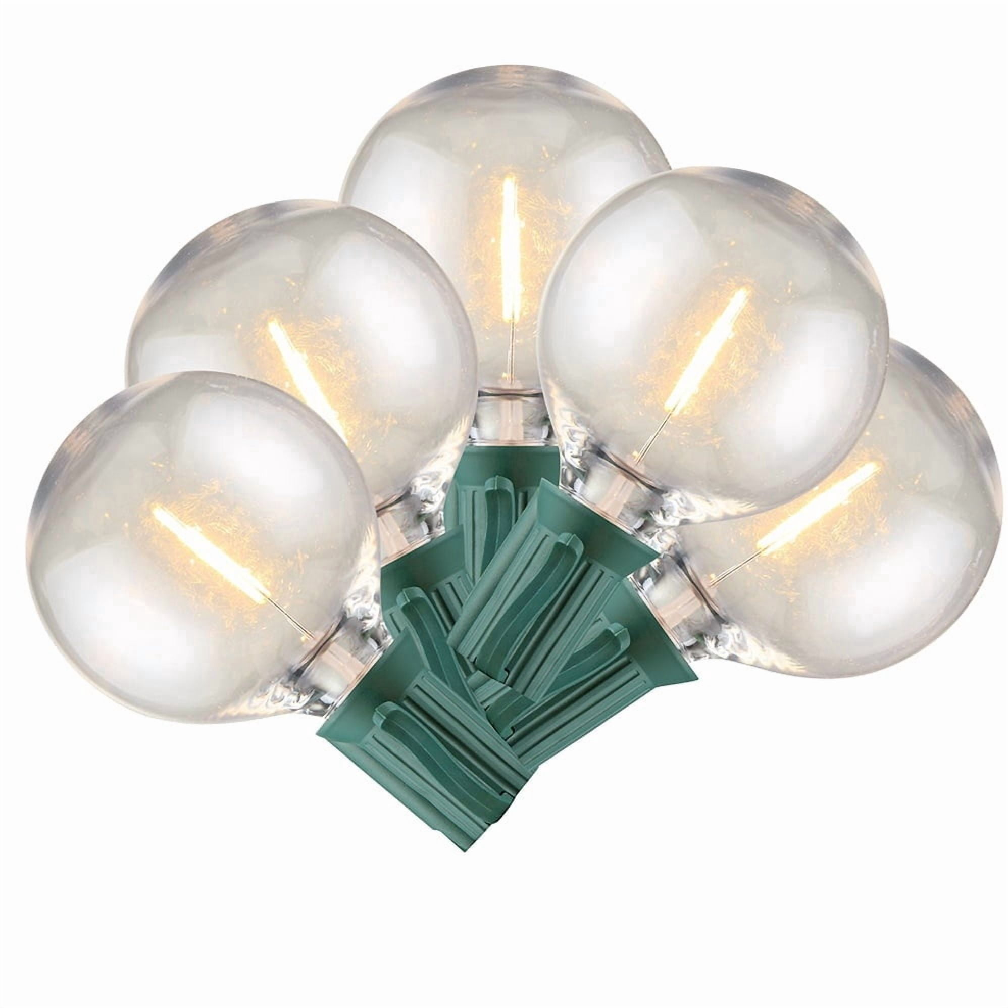 Indoor/Outdoor 25-Count LED Filament G50 Bulb Christmas String Lights, Warm White, Green Wire, 24', by Holiday Time