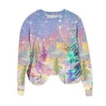 thumbnail image 4 of Christmas Sweatshirts Women Graphic Printed Xmas Funny Tee Shirt Plus Size Holiday Tops Loose Crewneck Pullovers (L, Multicolor), 4 of 5