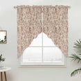 thumbnail image 5 of Brown Flowers Kitchen Window Curtains, Swag Curtains Valance for Bedroom Living Room Bathroom, Vintage Farmhouse Floral Leaves Vines Rod Pocket Window Treatment Curtain Block Drapes 2 Panels 36"x36", 5 of 9