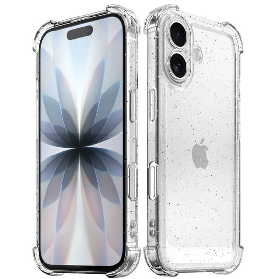 Vena For Apple iPhone 17 Case Clear Glitter, Bump Resistant Clear Glitter Back Cover, Drop Protection Slim Protective Phone Case