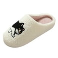 thumbnail image 3 of Womens Mens Cute Cartoon Matching Slippers Cozy Memory Foam House Shoes Cow Dog Fuzzy Bedroom Indoor Slip on, 3 of 4