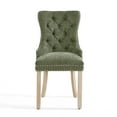 thumbnail image 5 of Morden Fort High Back Tufted Accent Dining Chairs Set of 4, Upholstered Armless Side Chair with Nailhead Trim and Ring for Kitchen, Dining Room, Living Room, Green, 5 of 7