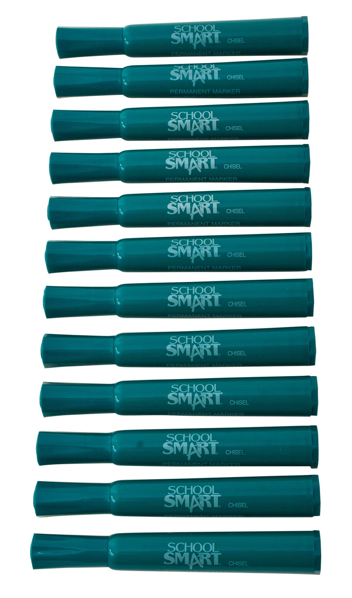 School Smart Non-Toxic Permanent Markers, Broad Chisel Tip, Green, Pack of 12 - image 3 of 4