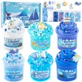 thumbnail image 1 of Slime Kit LAWOHO, 6 paquetes, azul degradado, océano, 360 ml, para niños, 1 of 8