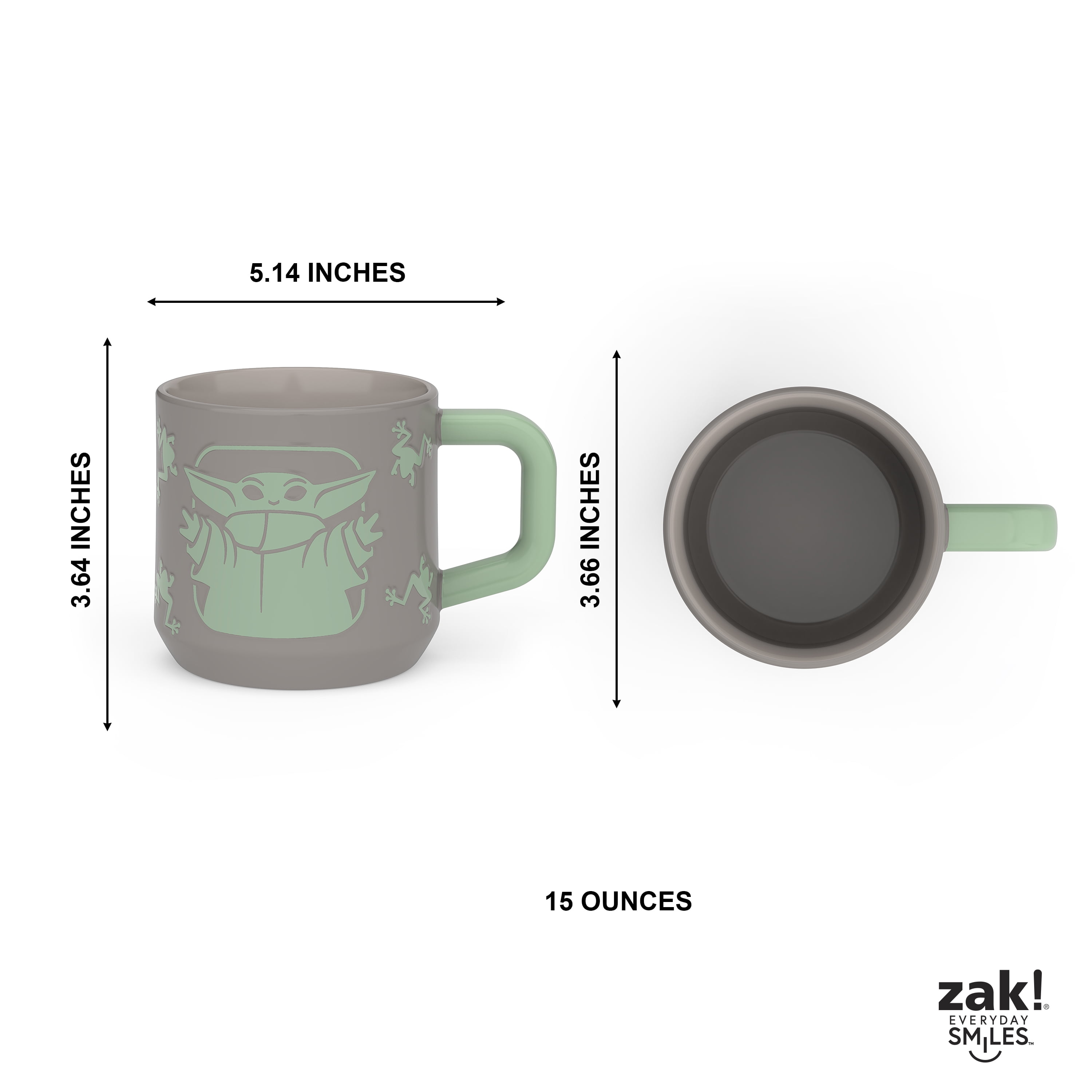 Zak Designs 2pk Yellowstone 15oz Modern Mug and Java Twist Travel Mug with Lid, Cup, Ceramic, Gift