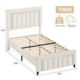 thumbnail image 4 of 4 Ever Winner Twin Bed Frame, Velvet Upholstered Bed Frame with Diamond Headboard, White Bed Frame Twin Size, White, 4 of 9