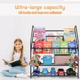 thumbnail image 2 of Metal Kids Bookshelf 5 Tier Ladder Style Bookcase with Toy Storage for Bedroom Living Room, Black Large, 2 of 6