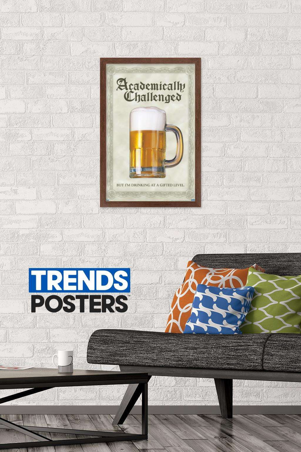 Academically Challenged Wall Poster, 14.725" x 22.375", Framed