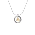 thumbnail image 2 of Delight Jewelry Goldtone Mini Handcuffs Gymnastics Ring Charm Necklace, 18", 2 of 4
