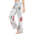 thumbnail image 3 of Women's Pajama Pants, Casual Pajama Bottoms Drawstring Lounge Pants Wide Leg, 3 of 7