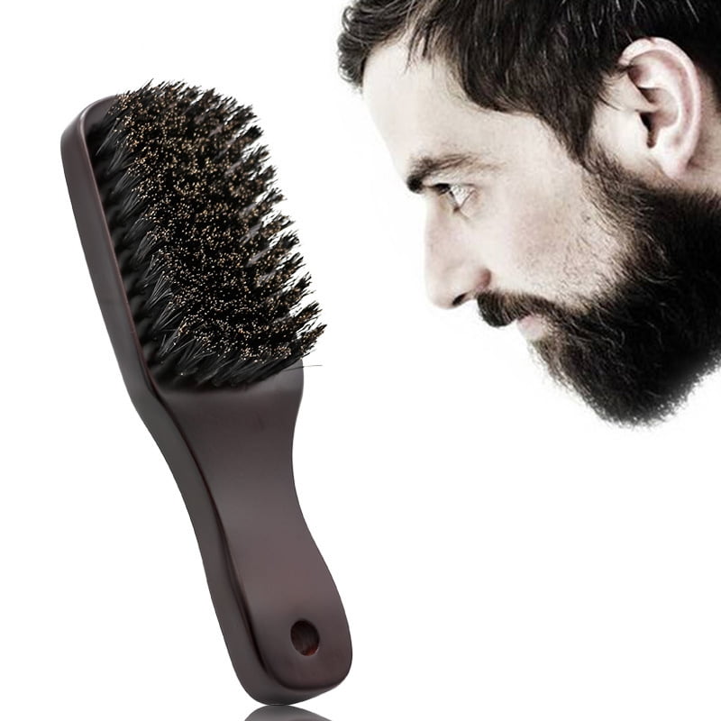 Men Bristle Mustache Brush Wood Handle Men's Beard Brush Comb Facial