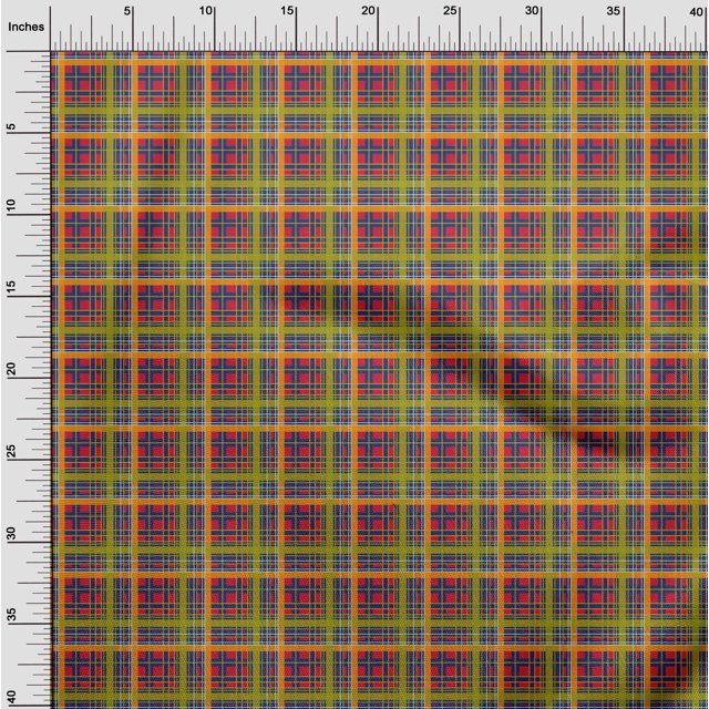 oneOone Cotton Silk Bright Red Fabric Madras Check Craft Projects Decor Fabric Printed By The Yard 42 Inch Wide
