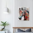 thumbnail image 3 of JEUXUS Graffiti Colorful Horse Canvas Abstract 3 Panel Wall Art Horse Oil Paintings Wild Animals Prints Poster with Vivid Color for Living Bedroom Home Decor Framed Ready to Hang 16x20in, 3 of 4