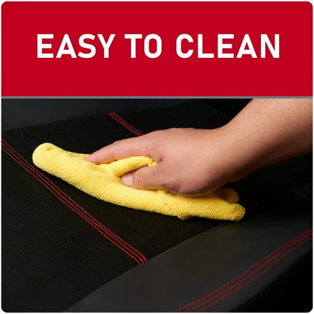 Genuine Dickies 2-Piece Black-Red Durasport Vegan Leather Universal Truck Seat Covers, 43634WDI