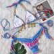 thumbnail image 3 of Traje de Baño Bikini estampado degradado Sin mangas Conjunto de bikinis de cintura alta Ahuecado Corte ajustado Cgtredaw Púrpura T S para Mujer, 3 of 7