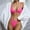 Pink, variant on UTSJKR Women's Ribbed O-Ring String Bikini Swimsuit Cheeky Bikini Sets for Women Two Pieces Bathing Suit Black L
