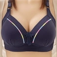 thumbnail image 2 of SMihono Push Up Bras for Women Plus Size Comfort Breathable Bra Wirefree Bra Full Coverage Everyday Bras with Support Lift Dark Blue 38, 2 of 3
