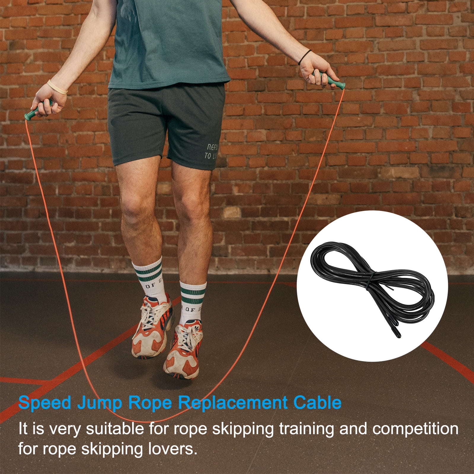 Uxcell 10Ft Speed Jump Rope Replacement Cable 4.5mm Professional Skipping Rope Replacement Black 4 Pack