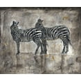 thumbnail image 2 of Wiley, Marta 23x20 Black Ornate Wood Framed with Double Matting Museum Art Print Titled - Zebras, 2 of 4