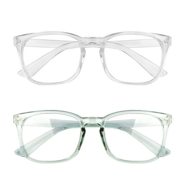 Poscoverge Blue Light Glasses Fashion Glasses for Women Clear Frame Glasses Fashion Glasses Fake Glasses 2pcs 140*52*42mm