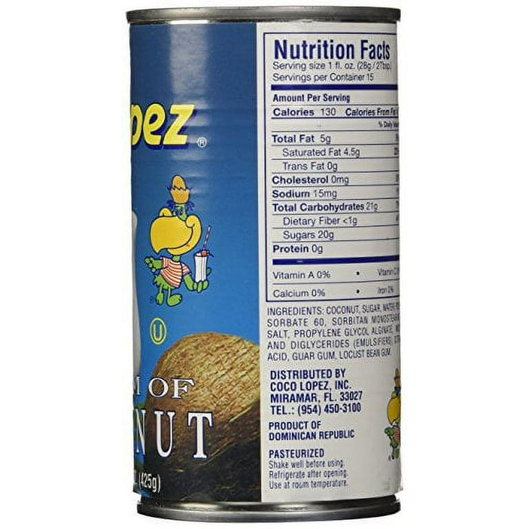 Coco Lopez - Real Cream of Coconut - 15 Ounce Can - Original Fresh
