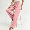 thumbnail image 2 of hlysgo Womens Wide Leg Palazzo Pants High Waisted Casual Lounge Pants 2026 Beach Vacation Outfits Trousers with Pockets Pink,2xL, 2 of 6