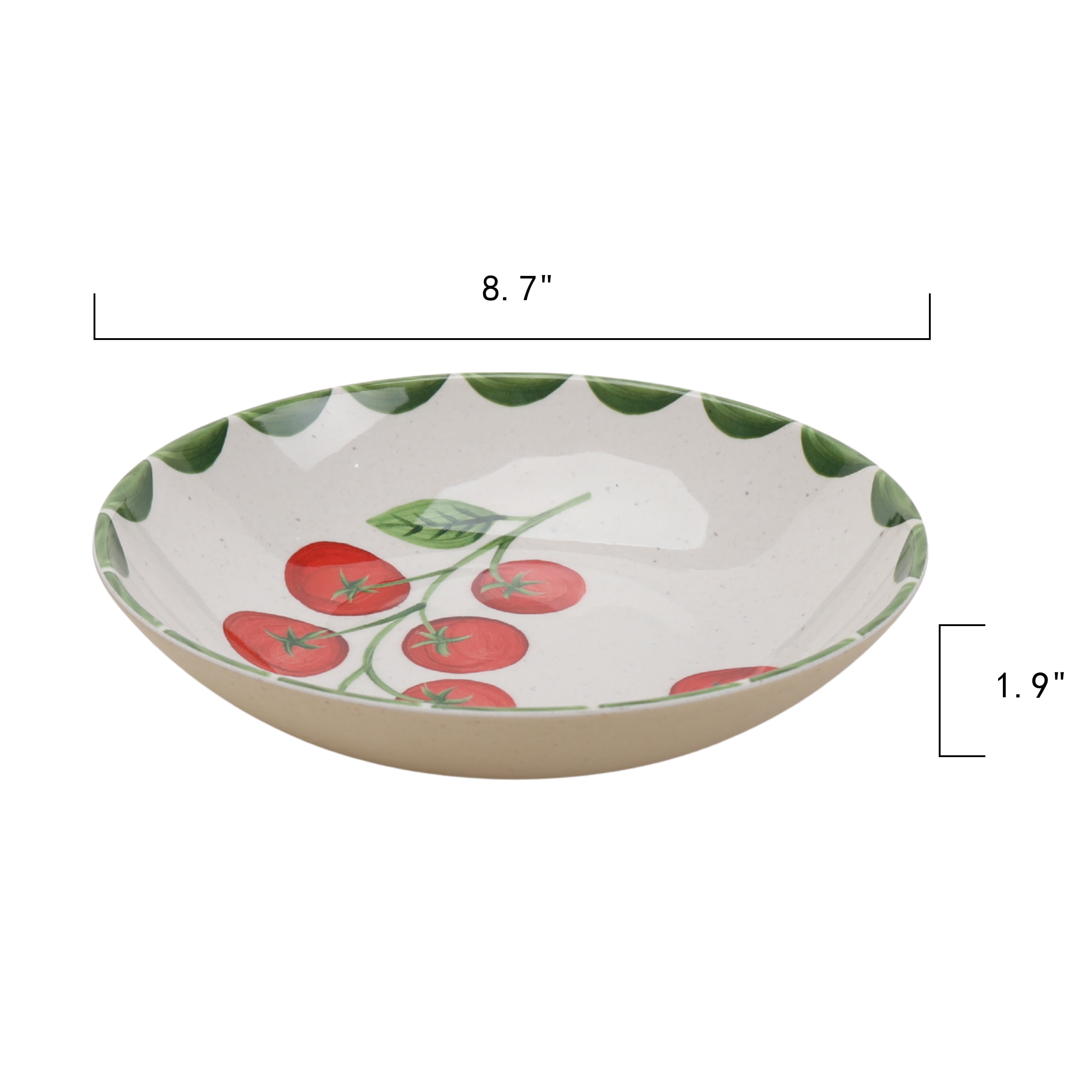 Better Homes & Gardens 36 oz Round Tomato Beige Reusable Dishwasher-Safe Bamboo Melamine Plastic Dinner Bowl