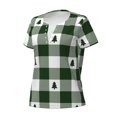 thumbnail image 5 of Fuzoiu Green White Lumberjack Plaid Print Women's V-Neck T-Shirt,Women's Short Sleeve Top, Comfortable for Work, Leisure, and Sports, 5 of 7