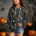thumbnail image 2 of Grblisyd Halloween Girls and Boys Hoodie Cute Pumpkin Print Fleece Pullover Sweatshirt with Kangaroo Pocket, 2 of 5