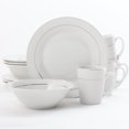 thumbnail image 1 of Gibson Tuxedo Deluxe 12 Piece Dinnerware Set, Double Gold Banded, Fine Ceramic, 1 of 2