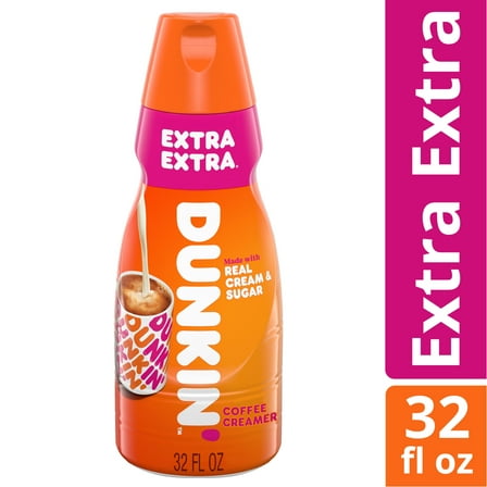 Dunkin' Extra Extra Coffee Creamer, 32 fl oz Bottle