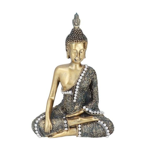 Adorno de Buda de resina retro, pequeño, decorativo, estatua de Buda sentado para escritorio, para el hogar y la oficina.