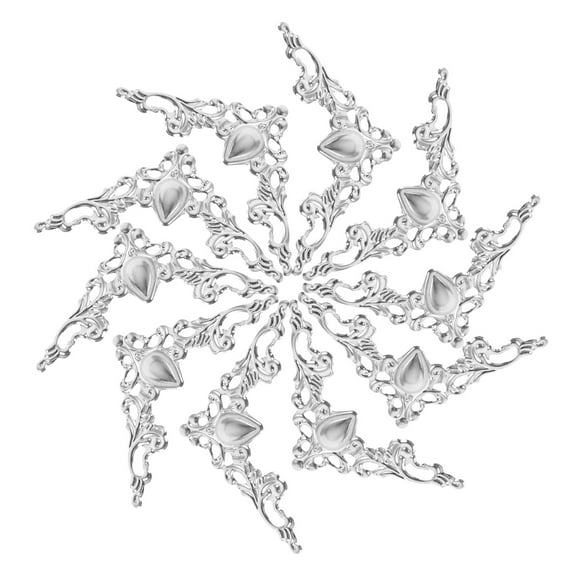 OUNONA Silver Vintage Metal Corner Protectors Iron Decorative Guards for Case