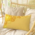 thumbnail image 4 of Yellow Golden Floral Pillow Covers, Linen Long Throw Pillow Case, Spring Summer Shiny Flowers Holiday Pillow Protector Decorative Cushion Cover for Living Room/Bedroom 20" x 26", 4 of 8