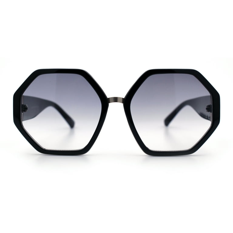 Womens Octagonal Oversized Retro Chic Fashion Double Rim