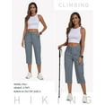 thumbnail image 5 of Olyvenn Fashion Women's Cargo Capris Pants with 6 Pockets Lightweight Cotton Hiking Casual Travel Summer Capri Pants for Women Gray XXL, 5 of 9
